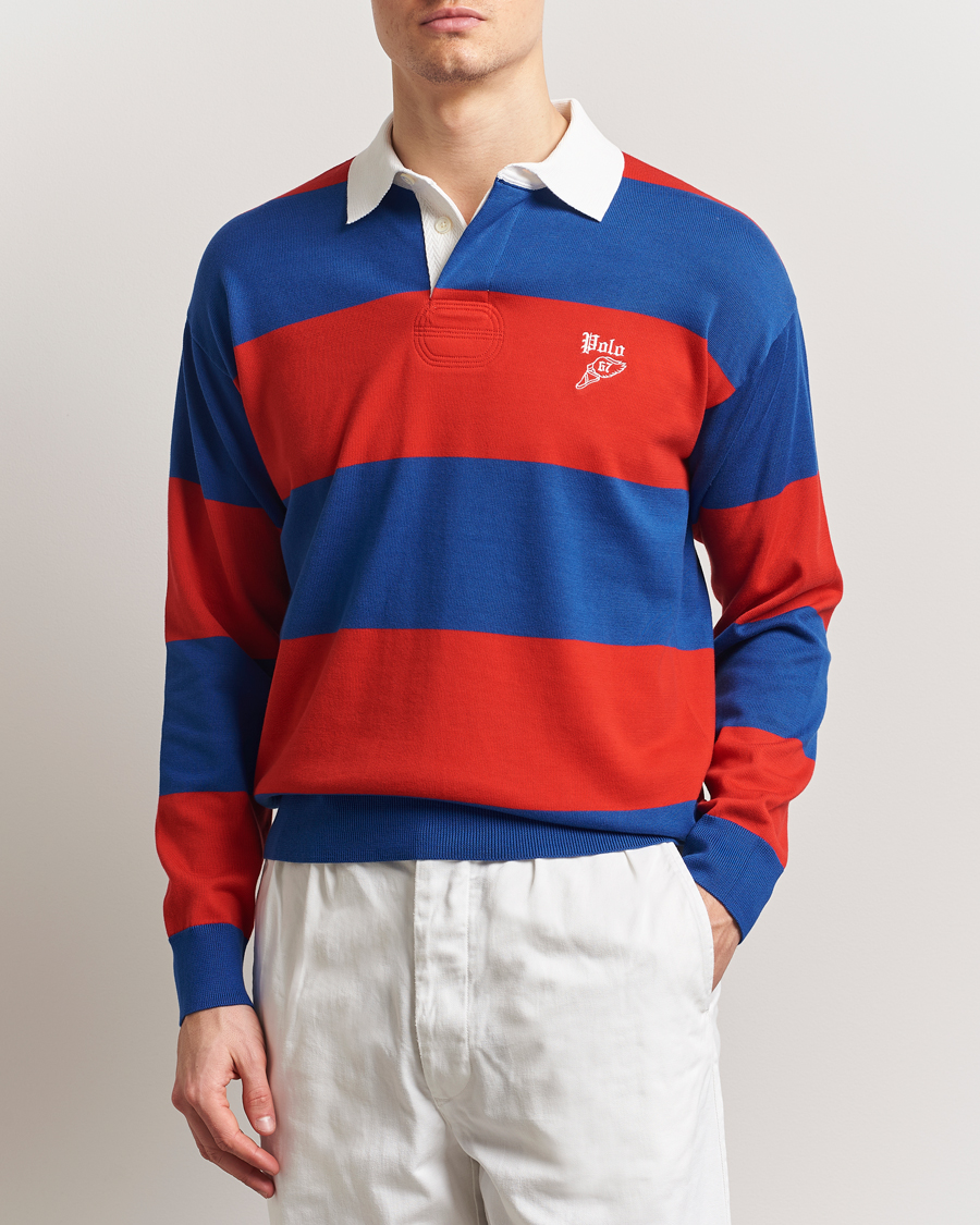 Hombres | Jerséis y prendas de punto | Polo Ralph Lauren | Knitted Striped Rugby Blue/Red