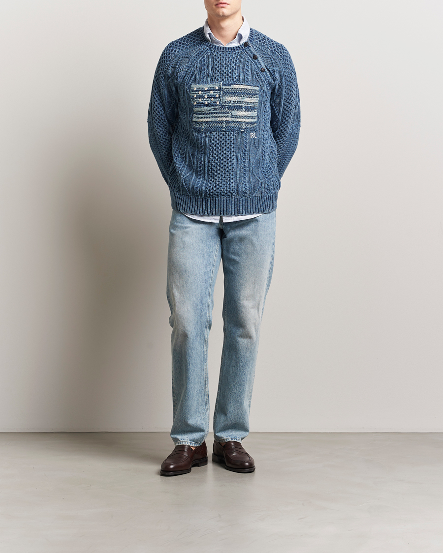 Hombres | Jerséis y prendas de punto | Polo Ralph Lauren | Knitted Flag Sweater Indigo