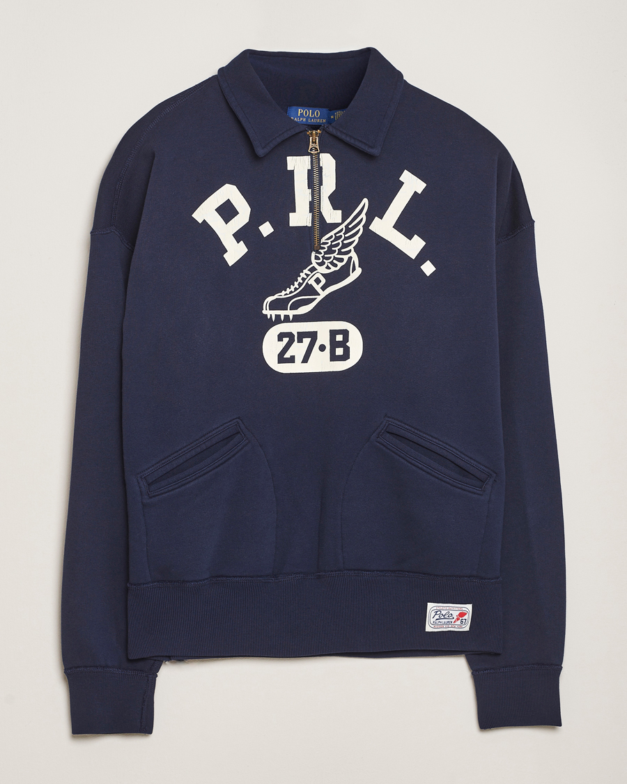 Hombres | Jerséis y prendas de punto | Polo Ralph Lauren | Printed Fleece Half Zip Sweater Cruise Navy