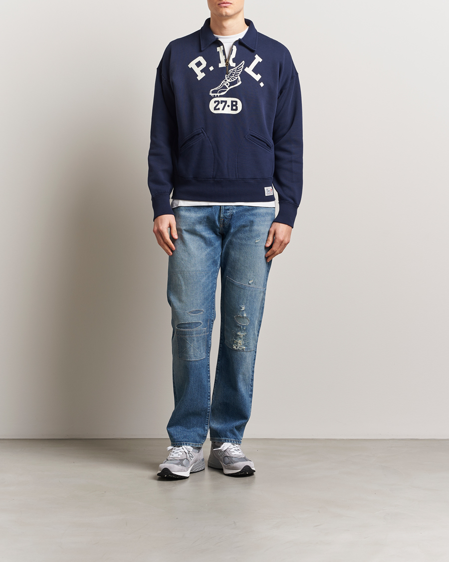 Hombres | Jerséis y prendas de punto | Polo Ralph Lauren | Printed Fleece Half Zip Sweater Cruise Navy