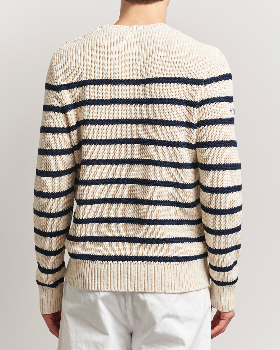 Hombres | Jerséis y prendas de punto | Polo Ralph Lauren | Cotton/Linen Striped Sweater Cream/Navy