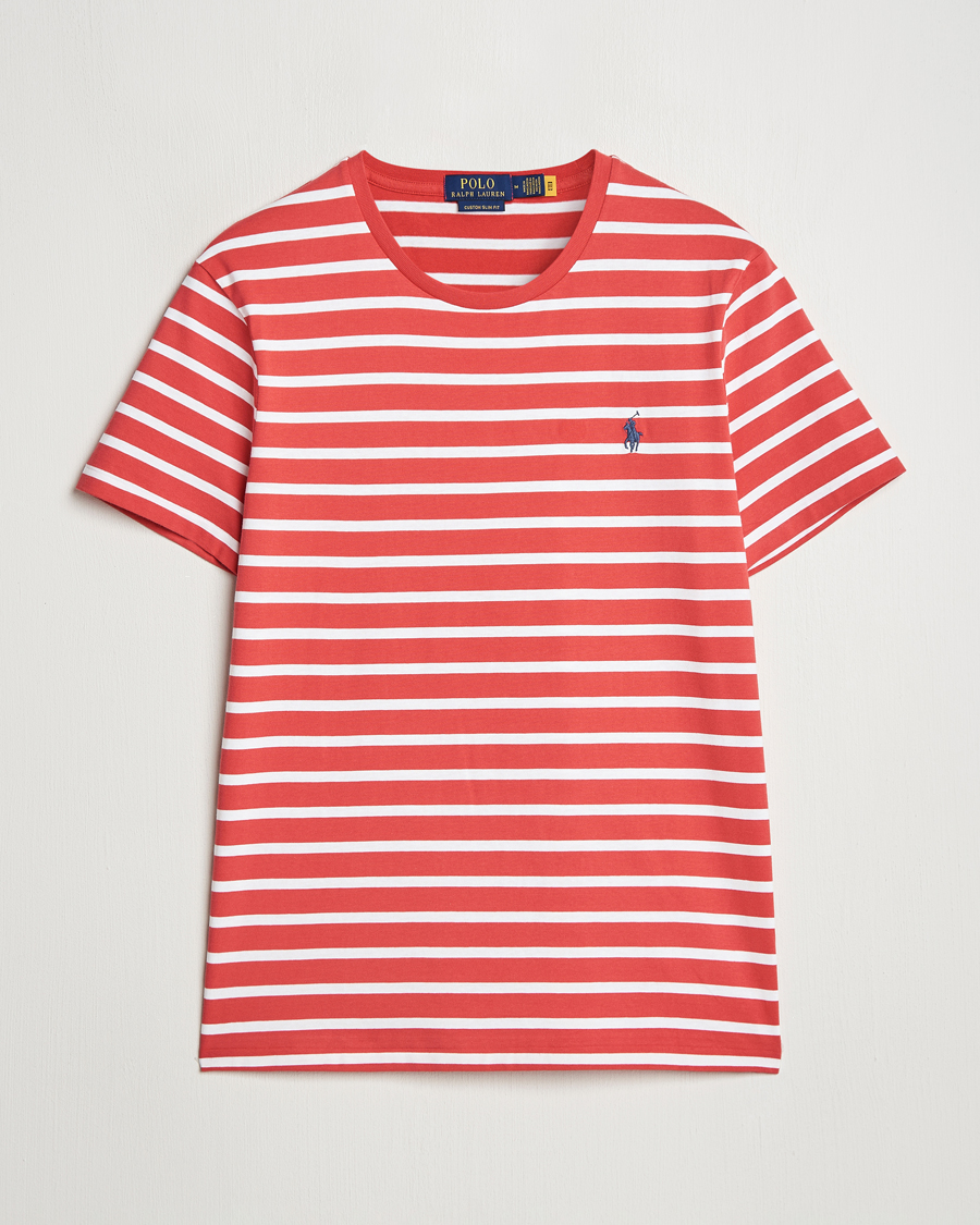 Hombres | Camisetas | Polo Ralph Lauren | Custom Slim Fit Striped T-Shirt Spring Red/White