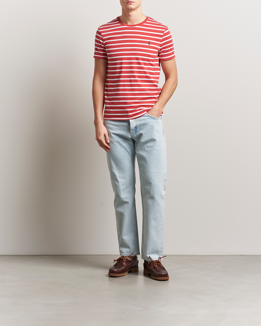 Hombres | Camisetas | Polo Ralph Lauren | Custom Slim Fit Striped T-Shirt Spring Red/White