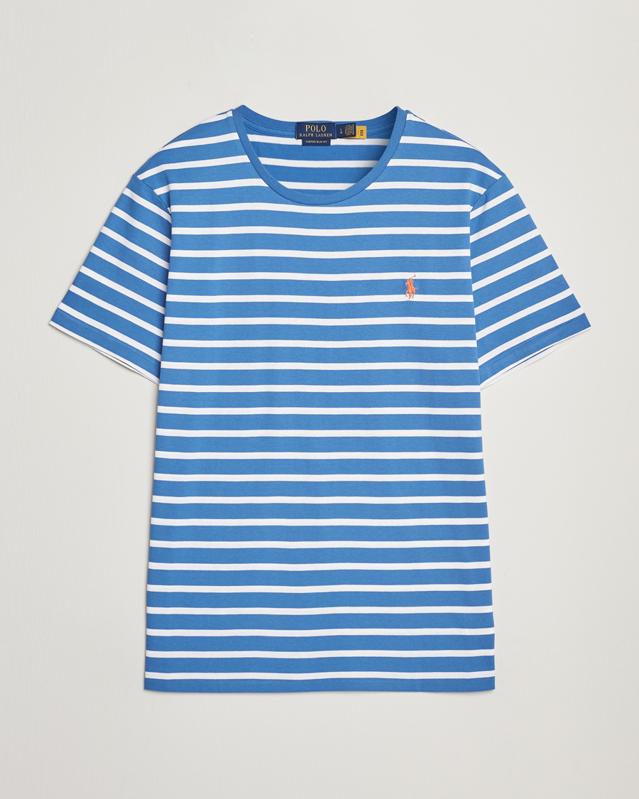 Hombres | Camisetas | Polo Ralph Lauren | Custom Slim Fit Striped T-Shirt Embayment Blue/White