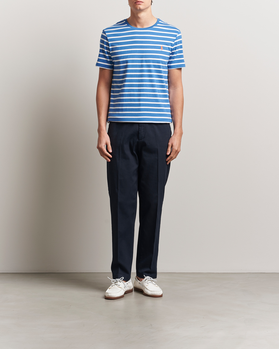 Hombres | Camisetas | Polo Ralph Lauren | Custom Slim Fit Striped T-Shirt Embayment Blue/White