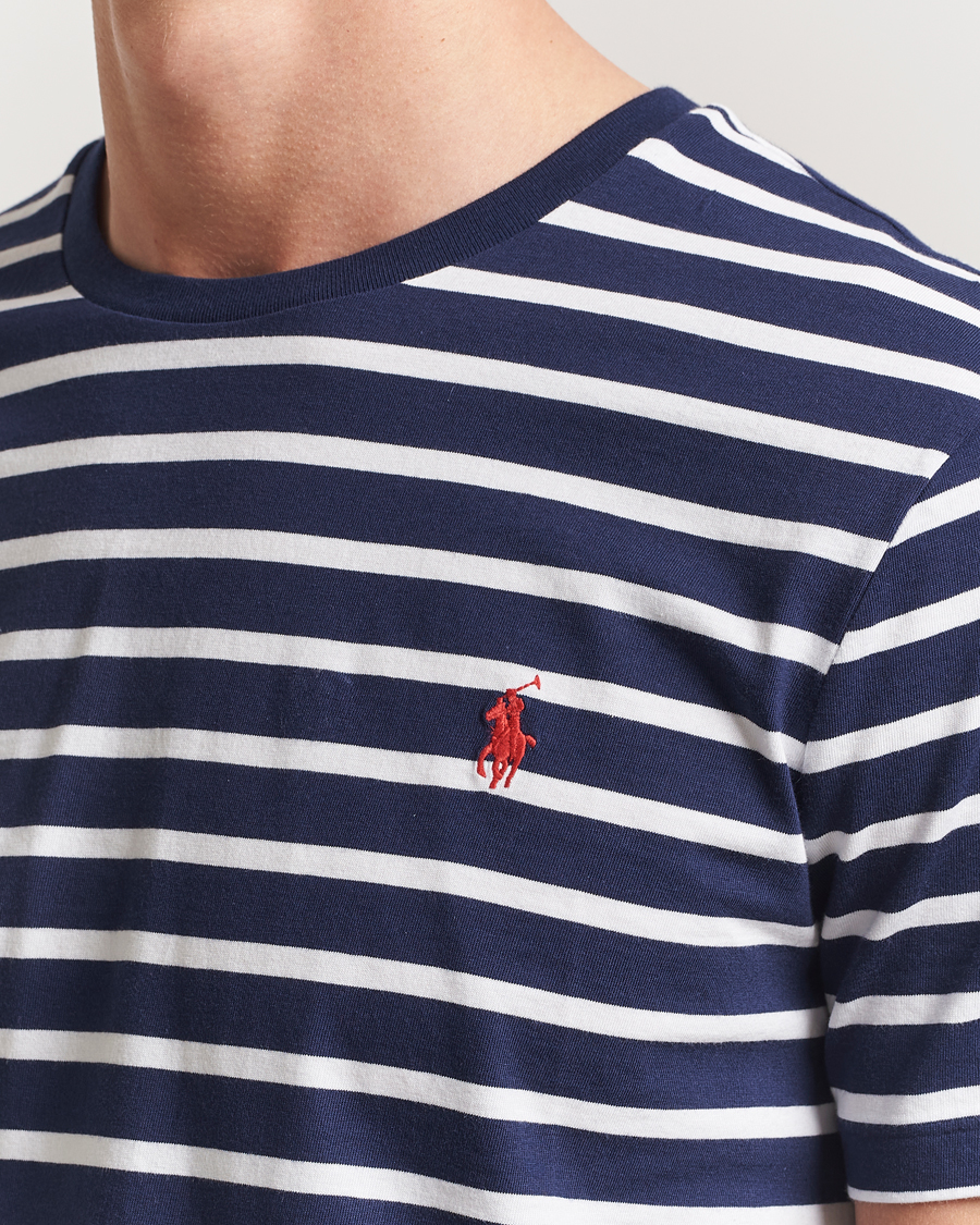 Hombres | Camisetas | Polo Ralph Lauren | Custom Slim Fit Striped T-Shirt Newport Navy/White