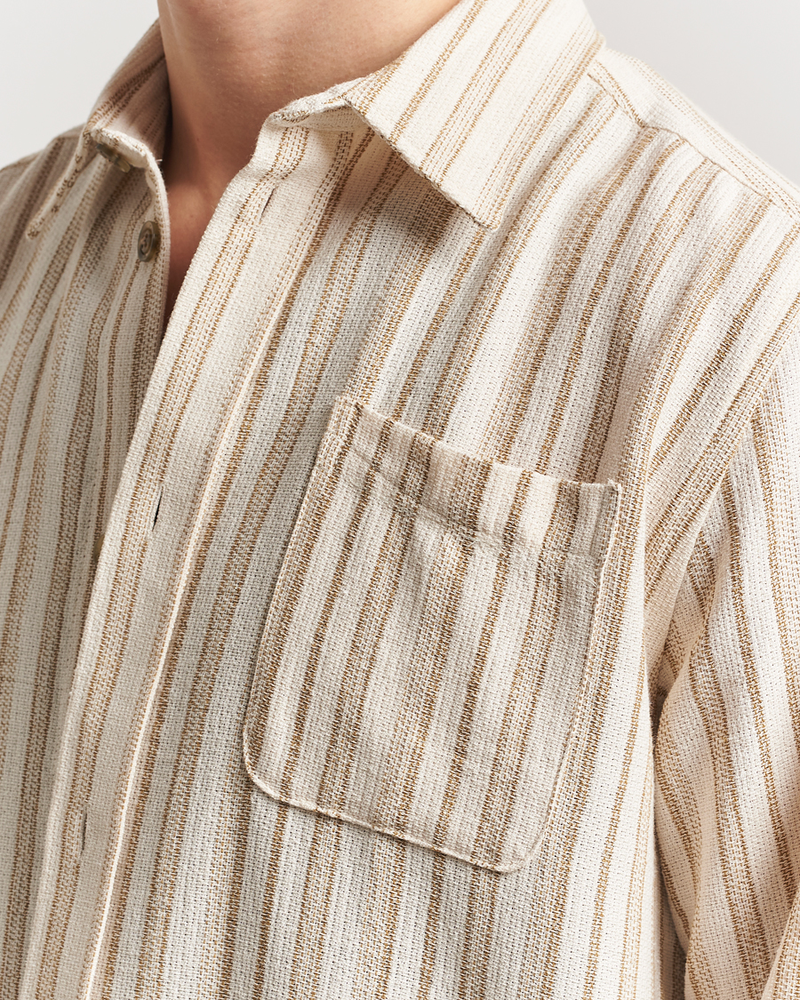Hombres | Camisas | LES DEUX | Shane Stripe Cotton Overshirt Ivory