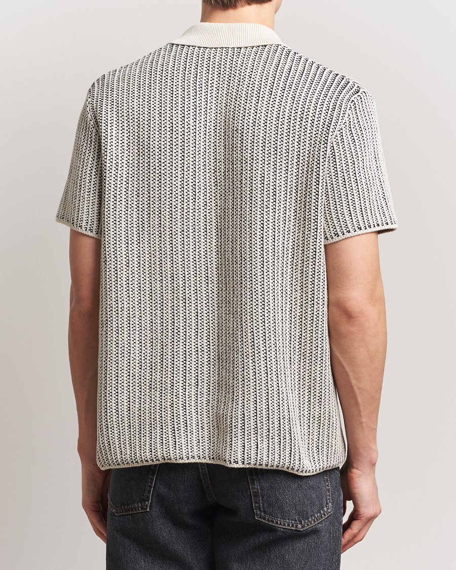 Hombres | Camisas | LES DEUX | Easton Knitted Short Sleeve Shirt Ivory/Black