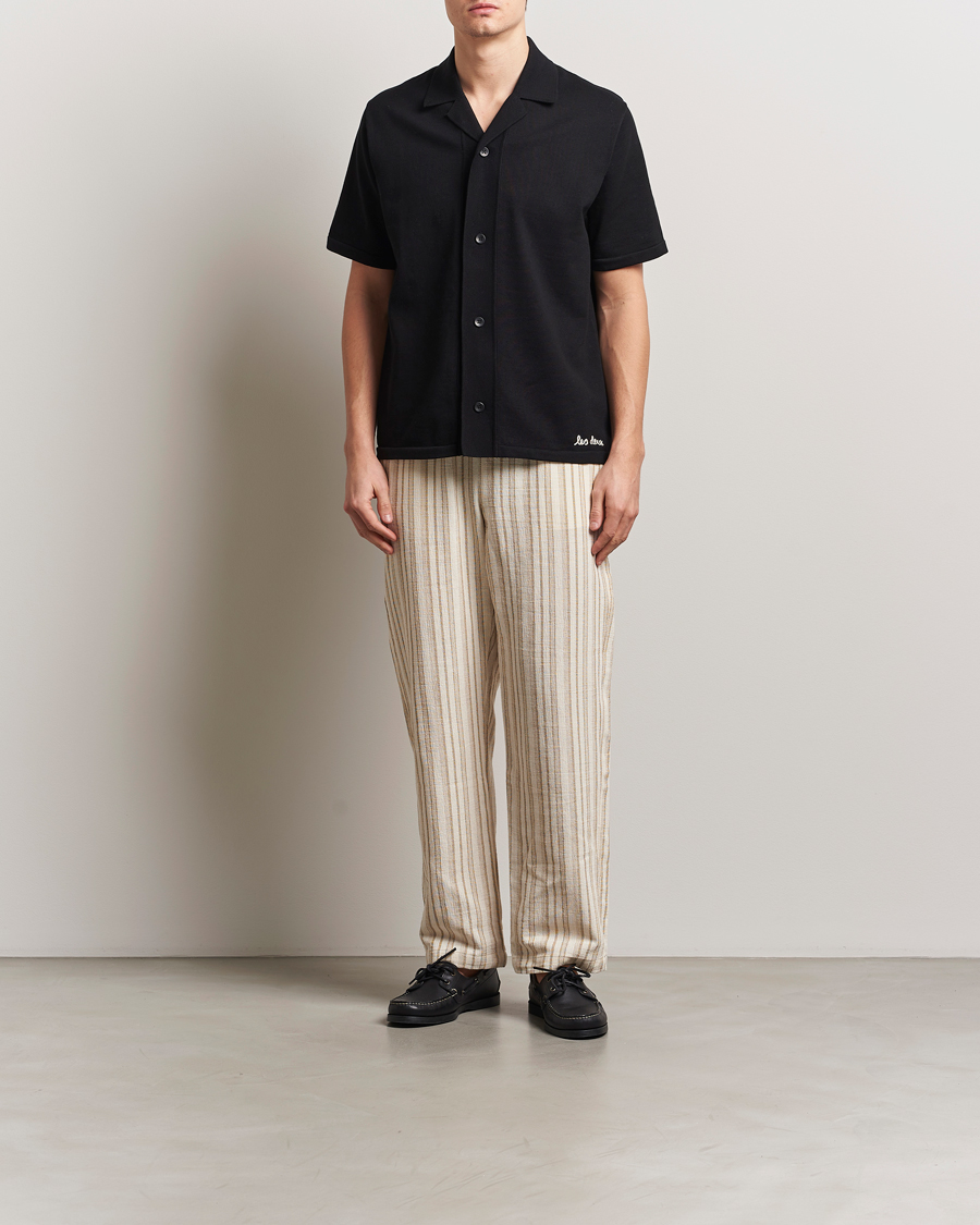 Hombres | Camisas | LES DEUX | Geoffery Short Sleeve Knitted Shirt Black