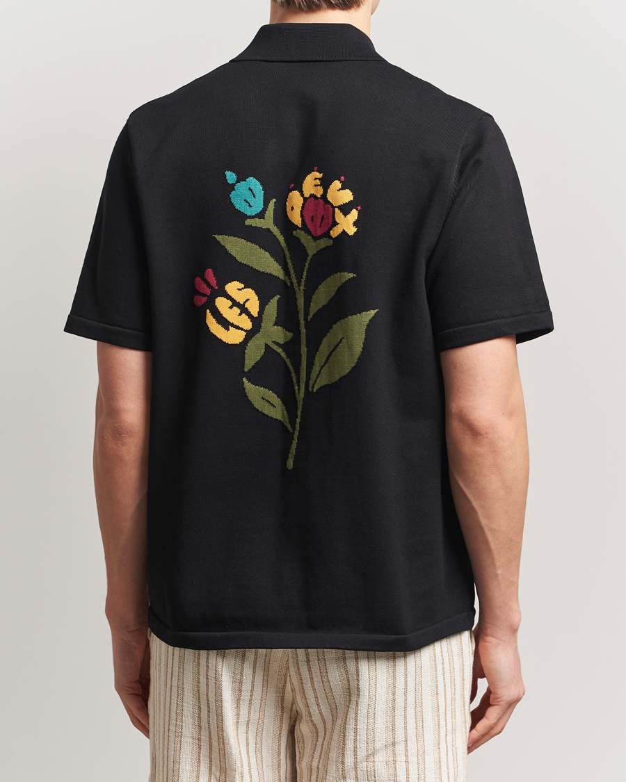 Hombres | Camisas | LES DEUX | Geoffery Short Sleeve Knitted Shirt Black