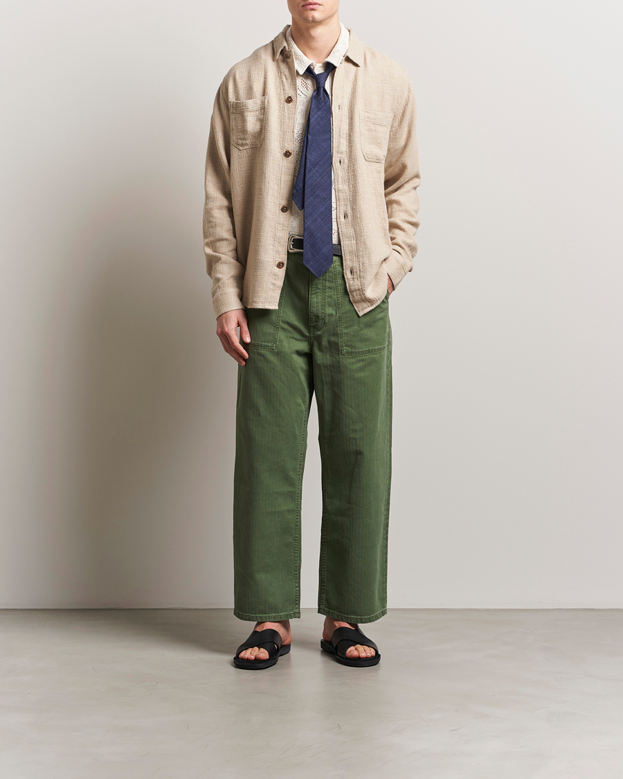 Hombres | Camisas | LES DEUX | Hamilton Viscose/Linen Overshirt Light Sand