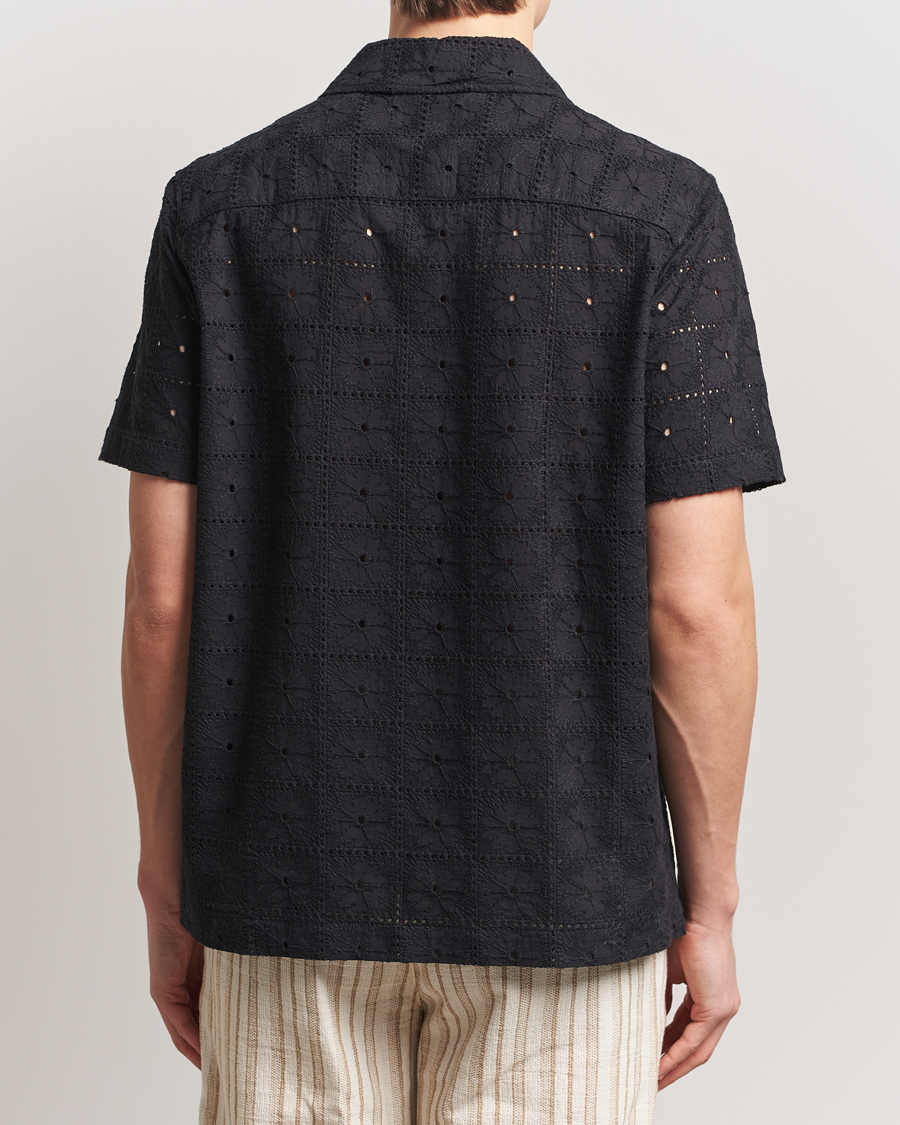 Hombres | Camisas | LES DEUX | Hector Anglaise Short Sleeve Shirt Black
