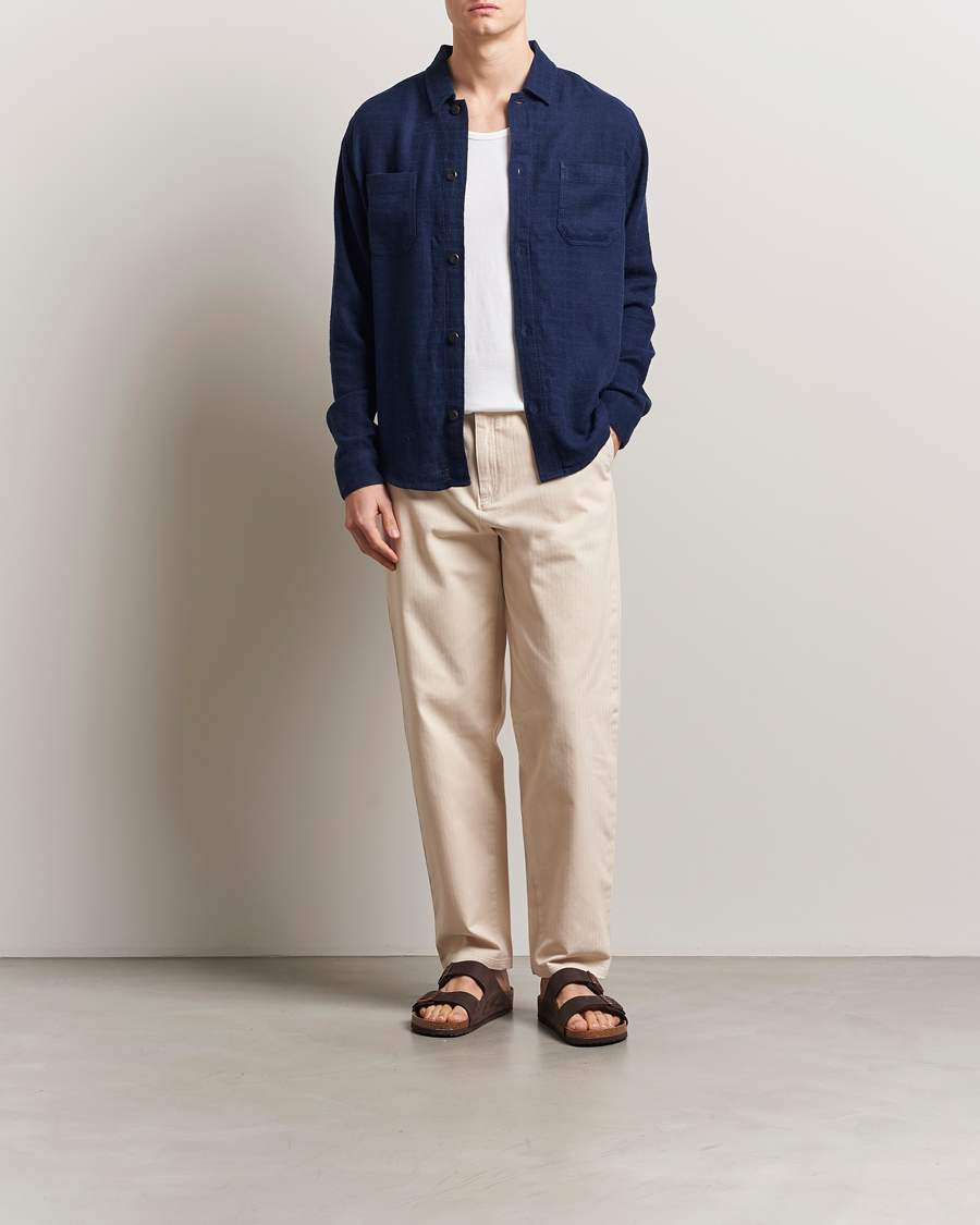 Hombres | Pantalones | LES DEUX | Cody Cotton Herringbone Pants Ivory