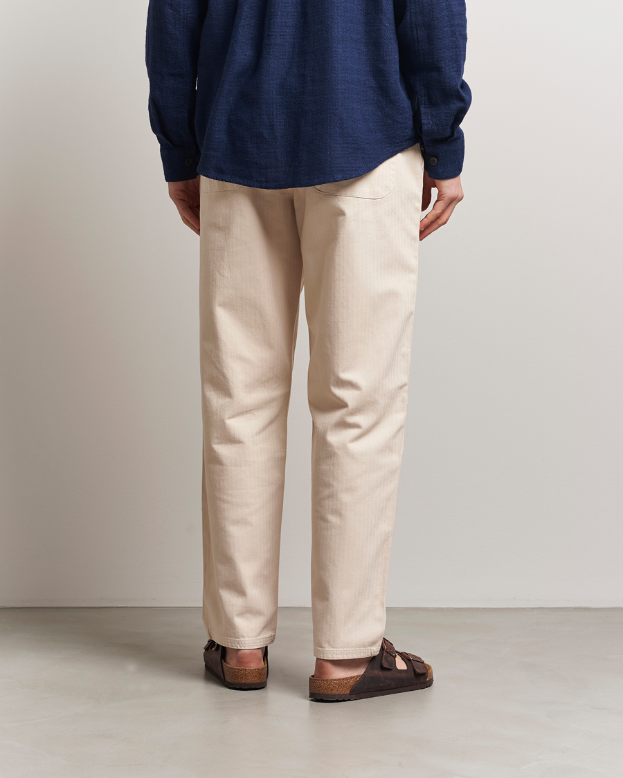 Hombres | Pantalones | LES DEUX | Cody Cotton Herringbone Pants Ivory