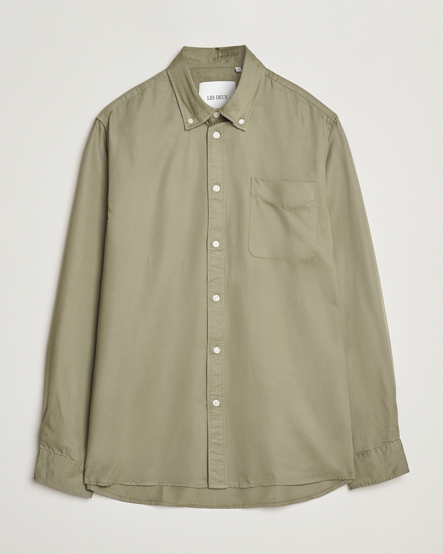 Hombres | Camisas | LES DEUX | Kent Tencel Shirt Lichen Green