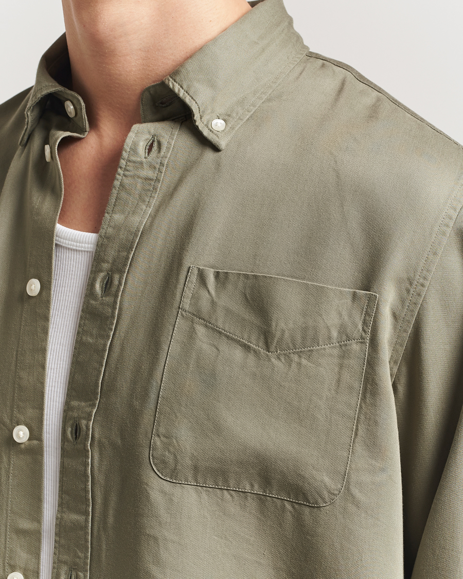 Hombres | Camisas | LES DEUX | Kent Tencel Shirt Lichen Green