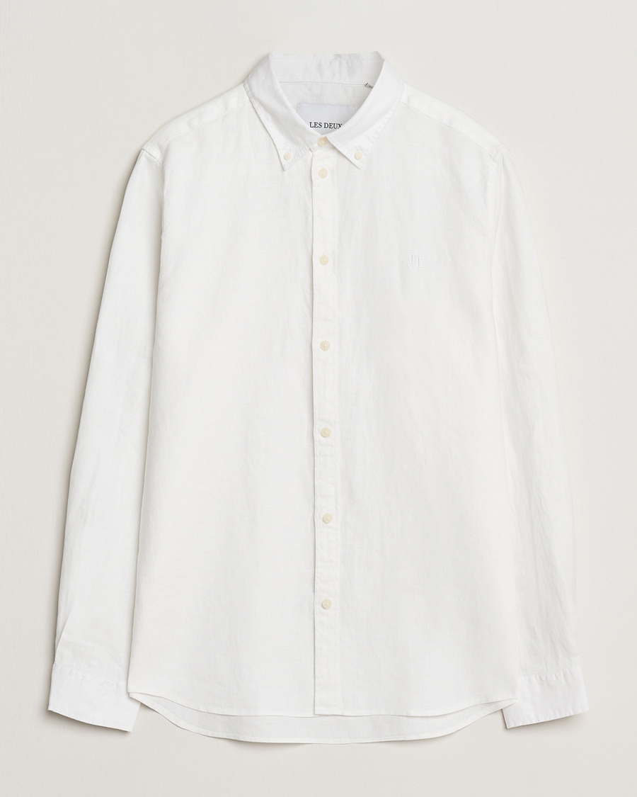 Hombres | Camisas | LES DEUX | Kristian Linen Shirt White
