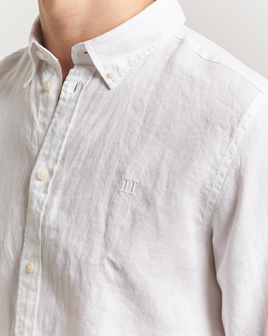 Hombres | Camisas | LES DEUX | Kristian Linen Shirt White