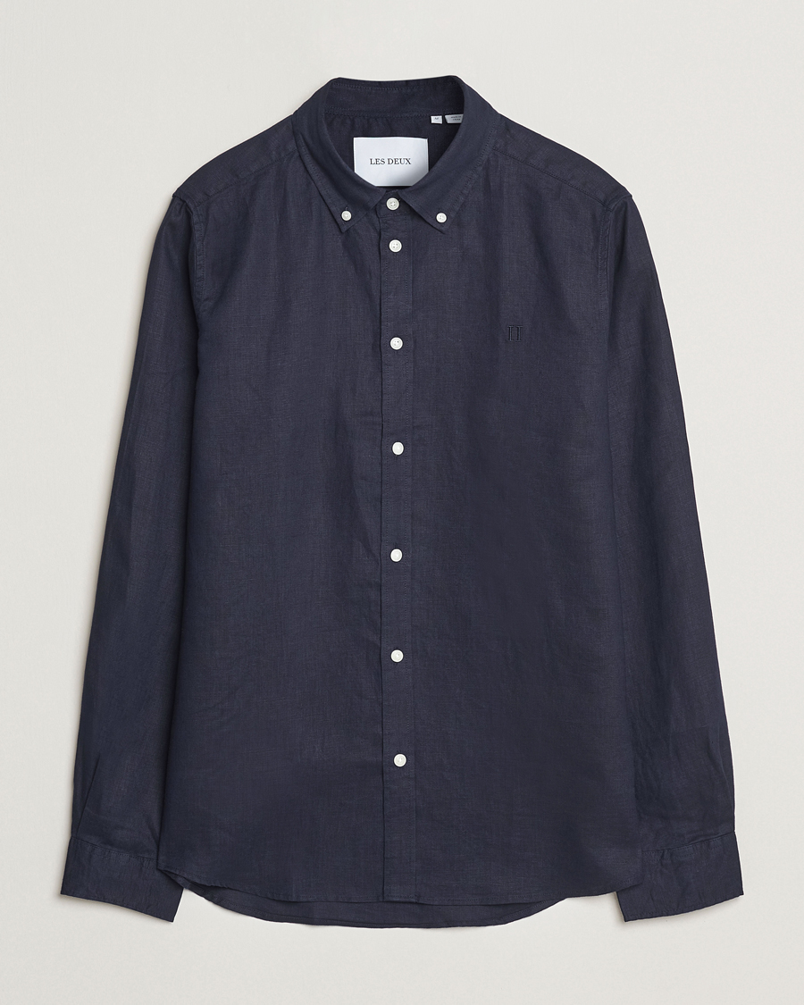 Hombres | Camisas | LES DEUX | Kristian Linen Shirt Navy
