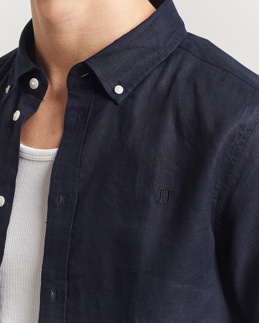 Hombres | Camisas | LES DEUX | Kristian Linen Shirt Navy