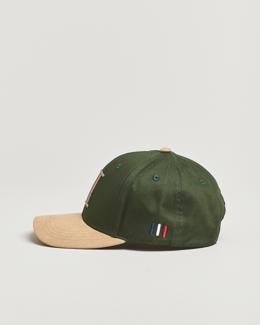Hombres | Les Deux Baseball Cap Contrast Suede II Dark Chive Green | LES DEUX | Baseball Cap Contrast Suede II Dark Chive Green