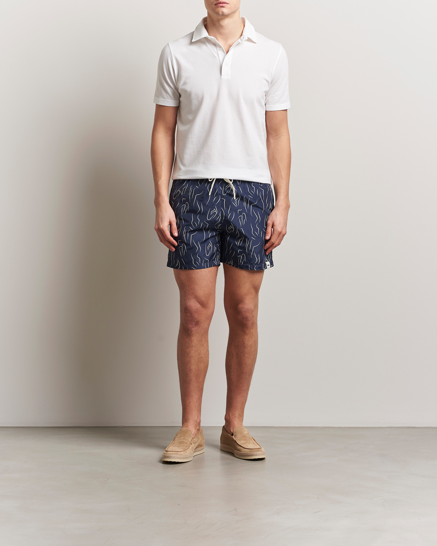 Hombres | Bañadores | Altea | Printed Swim Shorts Navy
