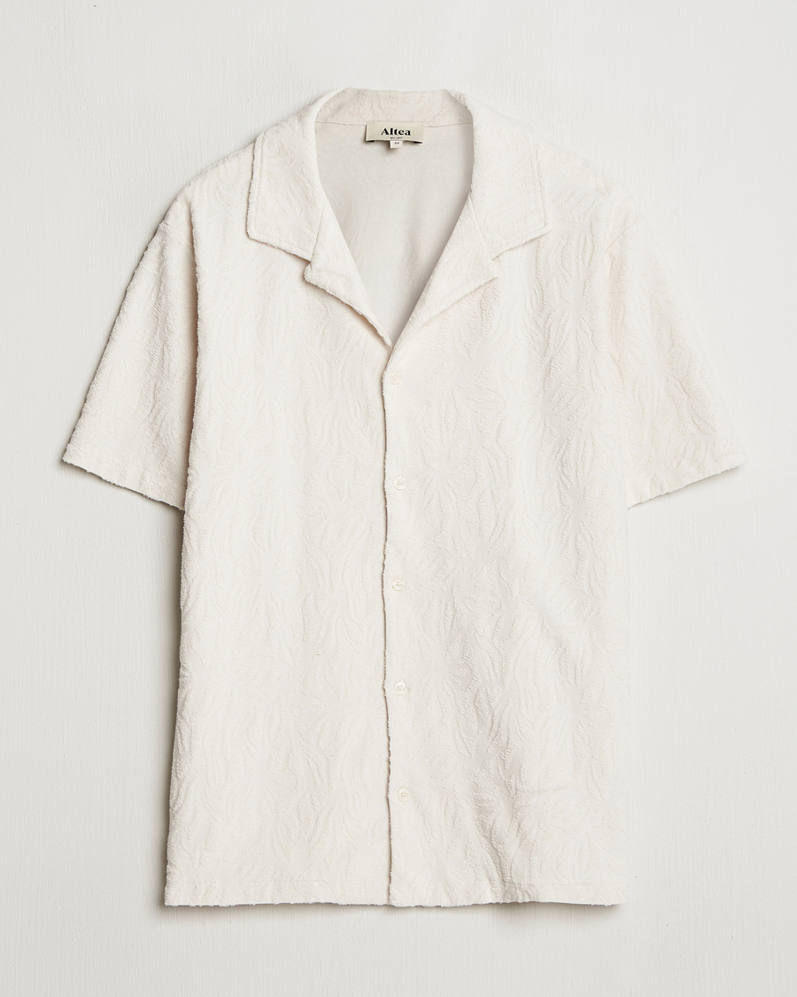 Hombres | Polos | Altea | Terry Jacquard Cotton Polo Off White