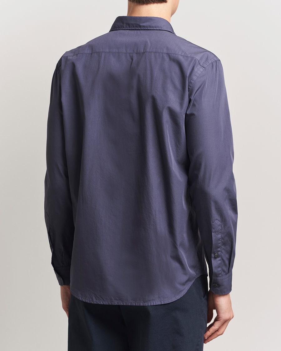Hombres | Camisas | Altea | Washed Poplin Sport Shirt Dark Blue