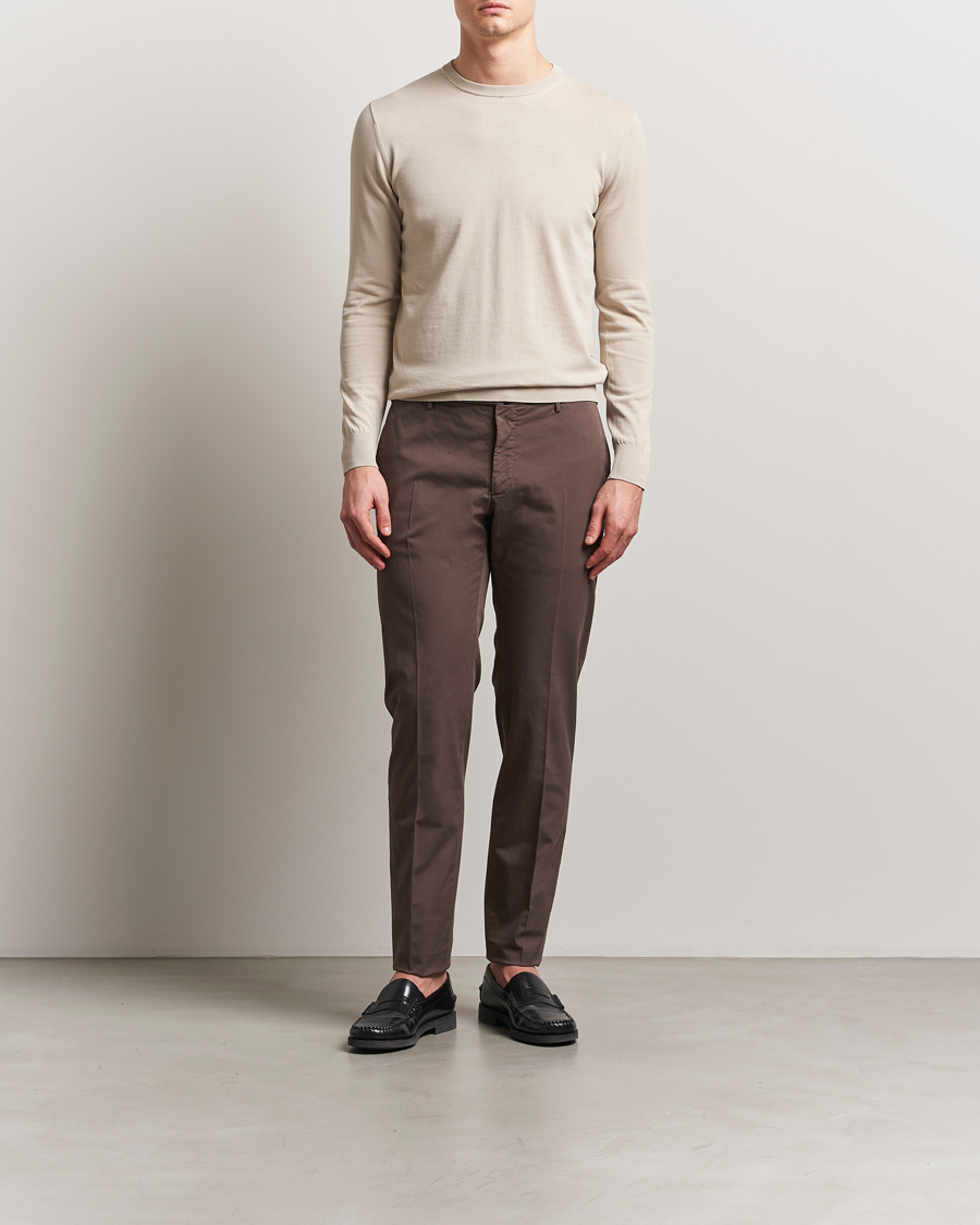 Hombres | Jerséis y prendas de punto | Aspesi | Rib Cotton Crew Neck Beige
