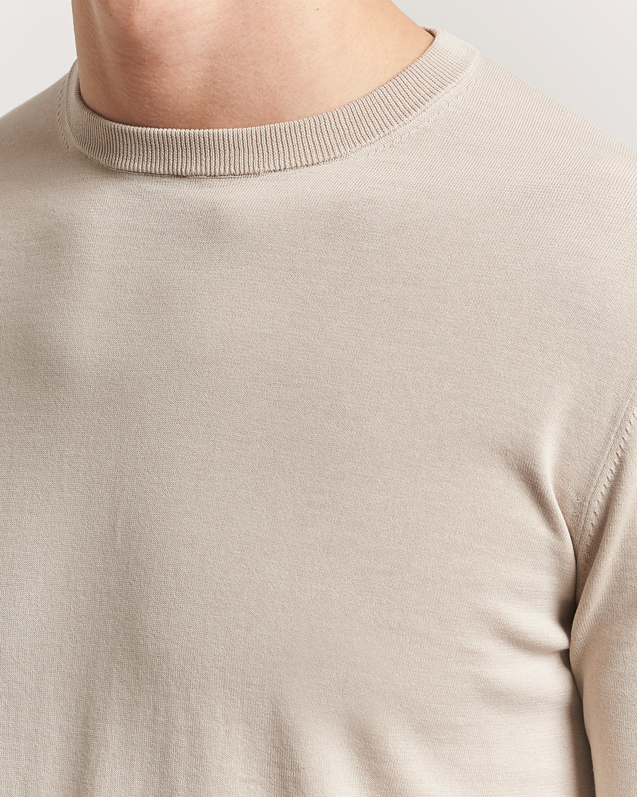 Hombres | Jerséis y prendas de punto | Aspesi | Rib Cotton Crew Neck Beige