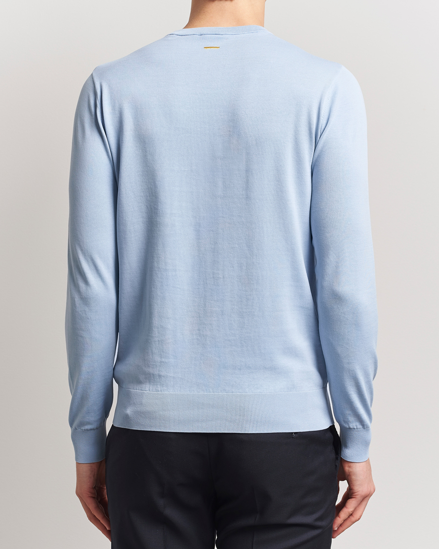 Hombres | Jerséis y prendas de punto | Aspesi | Rib Cotton Crew Neck Light Blue