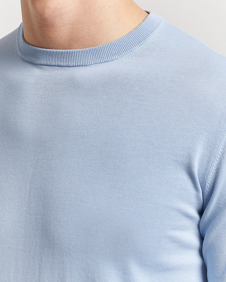 Hombres | Jerséis y prendas de punto | Aspesi | Rib Cotton Crew Neck Light Blue
