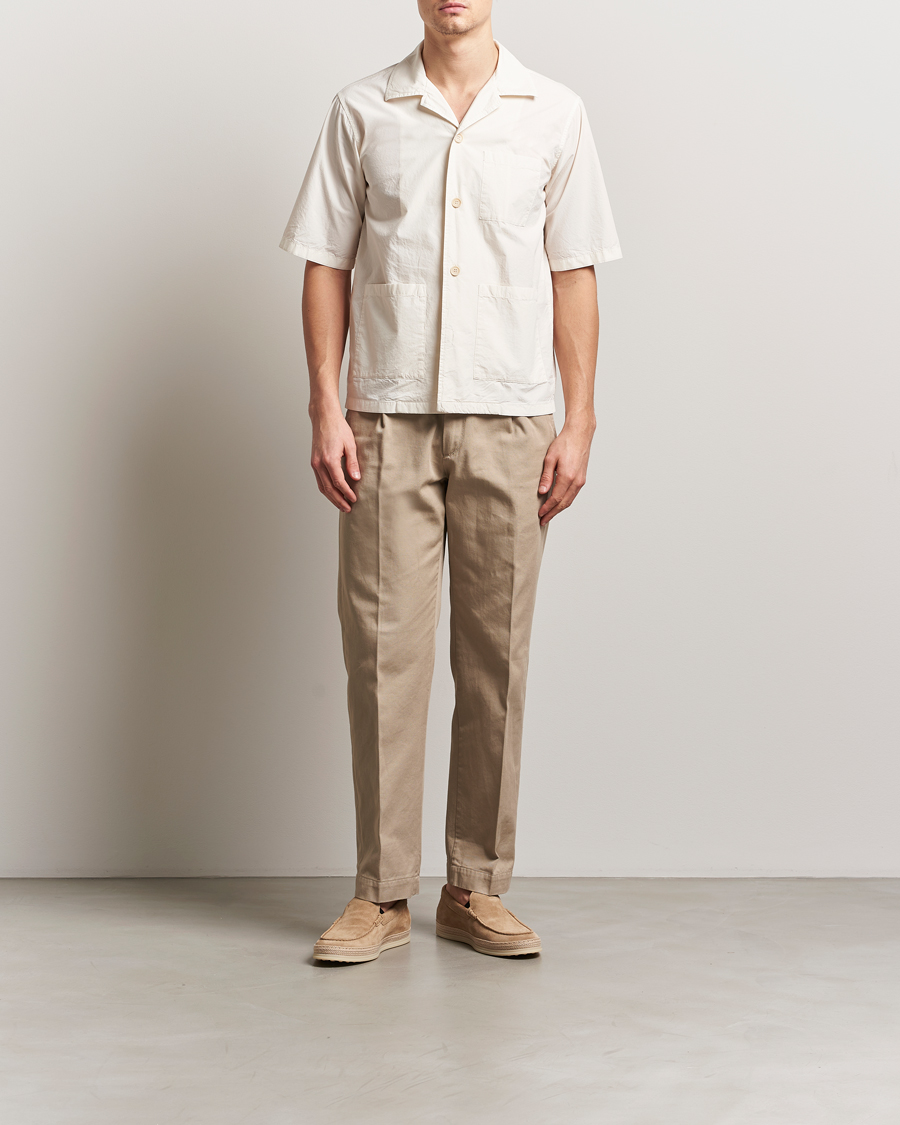 Hombres | Camisas | Aspesi | Short Sleeve Utility Shirt Light Beige