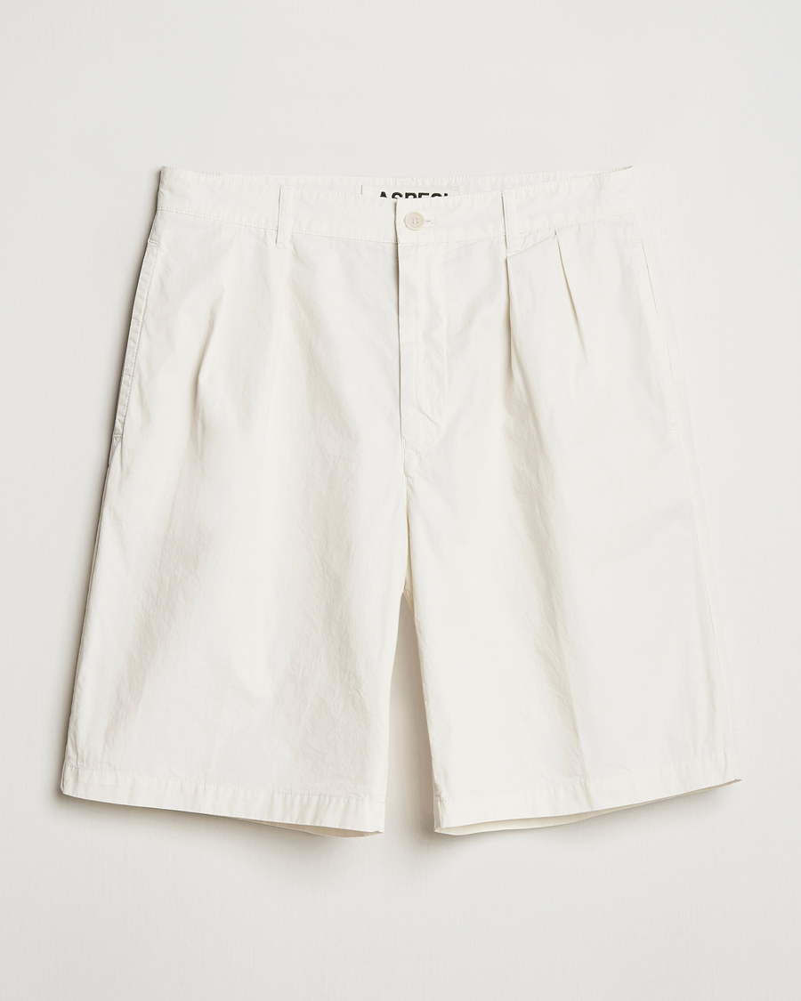 Hombres | Pantalones cortos | Aspesi | Pleated Cotton Shorts Light Beige