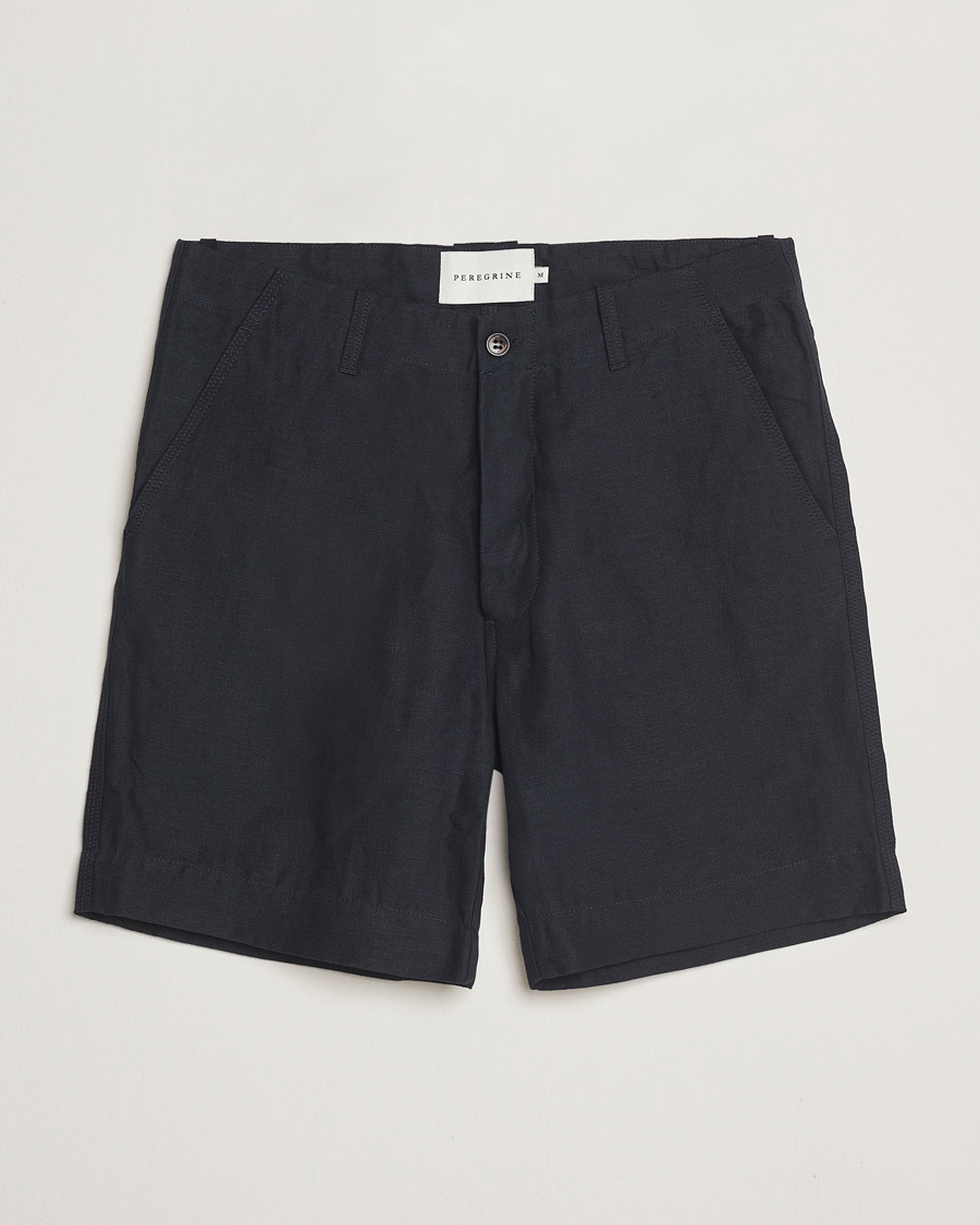 Hombres | Pantalones cortos | Peregrine | Grange Linen Shorts Navy