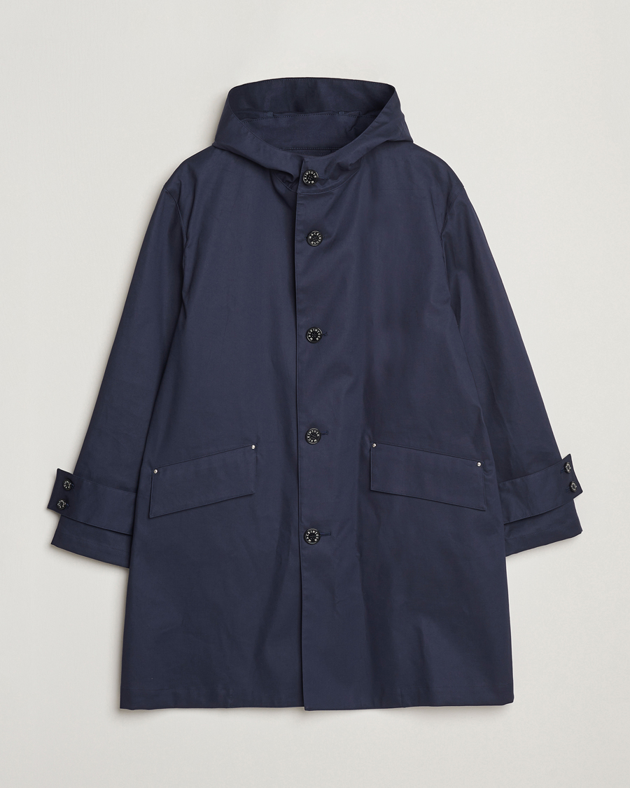 Hombres | Abrigos y chaquetas | Mackintosh | Humbie GTS Hooded Car Coat Navy