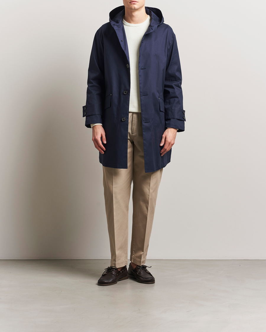 Hombres | Abrigos y chaquetas | Mackintosh | Humbie GTS Hooded Car Coat Navy