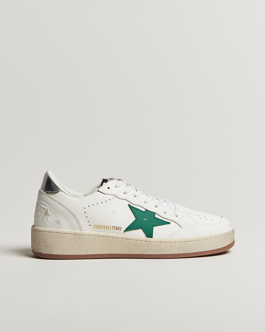 Hombres | Golden Goose Ball Star 2 Sneakers White/Green | Golden Goose | Ball Star 2 Sneakers White/Green