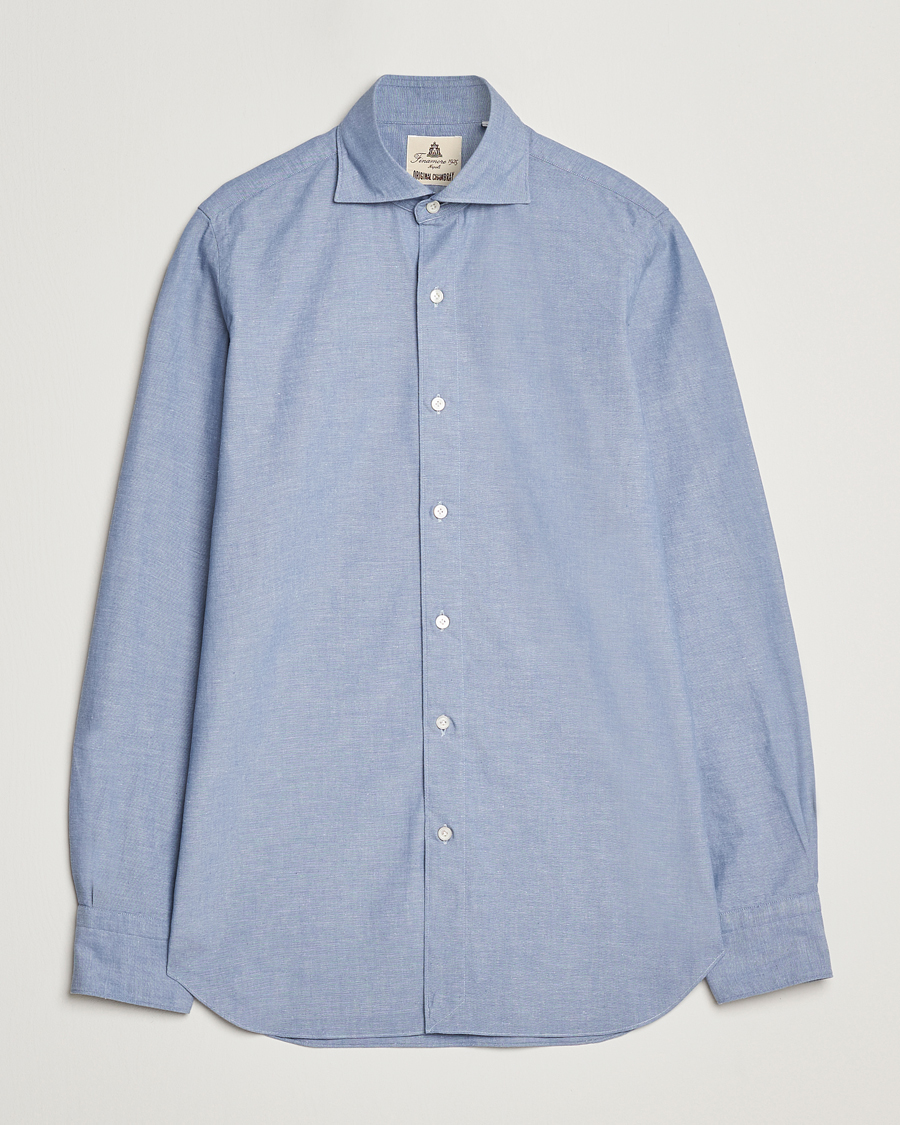 Hombres | Camisas | Finamore Napoli | Gaeta Chambray Shirt Blue