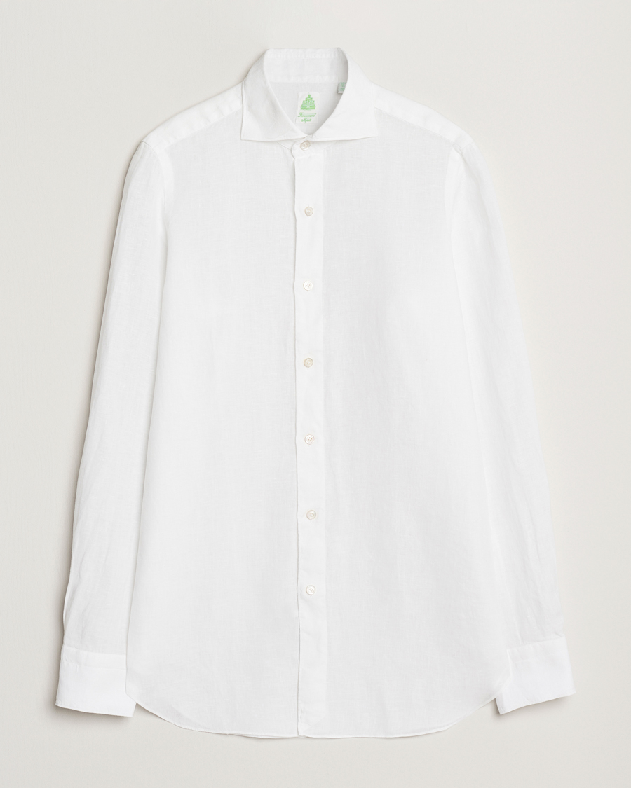 Hombres | Camisas | Finamore Napoli | Gaeta Linen Shirt White
