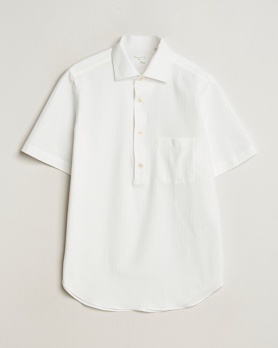 Hombres | Camisas | Finamore Napoli | Vico Jersey Short Sleeve Polo White