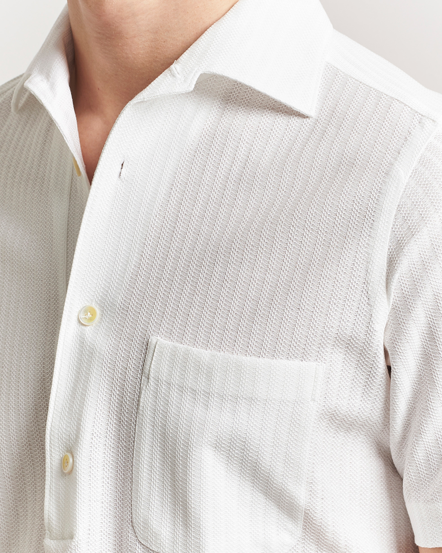 Hombres | Camisas | Finamore Napoli | Vico Jersey Short Sleeve Polo White