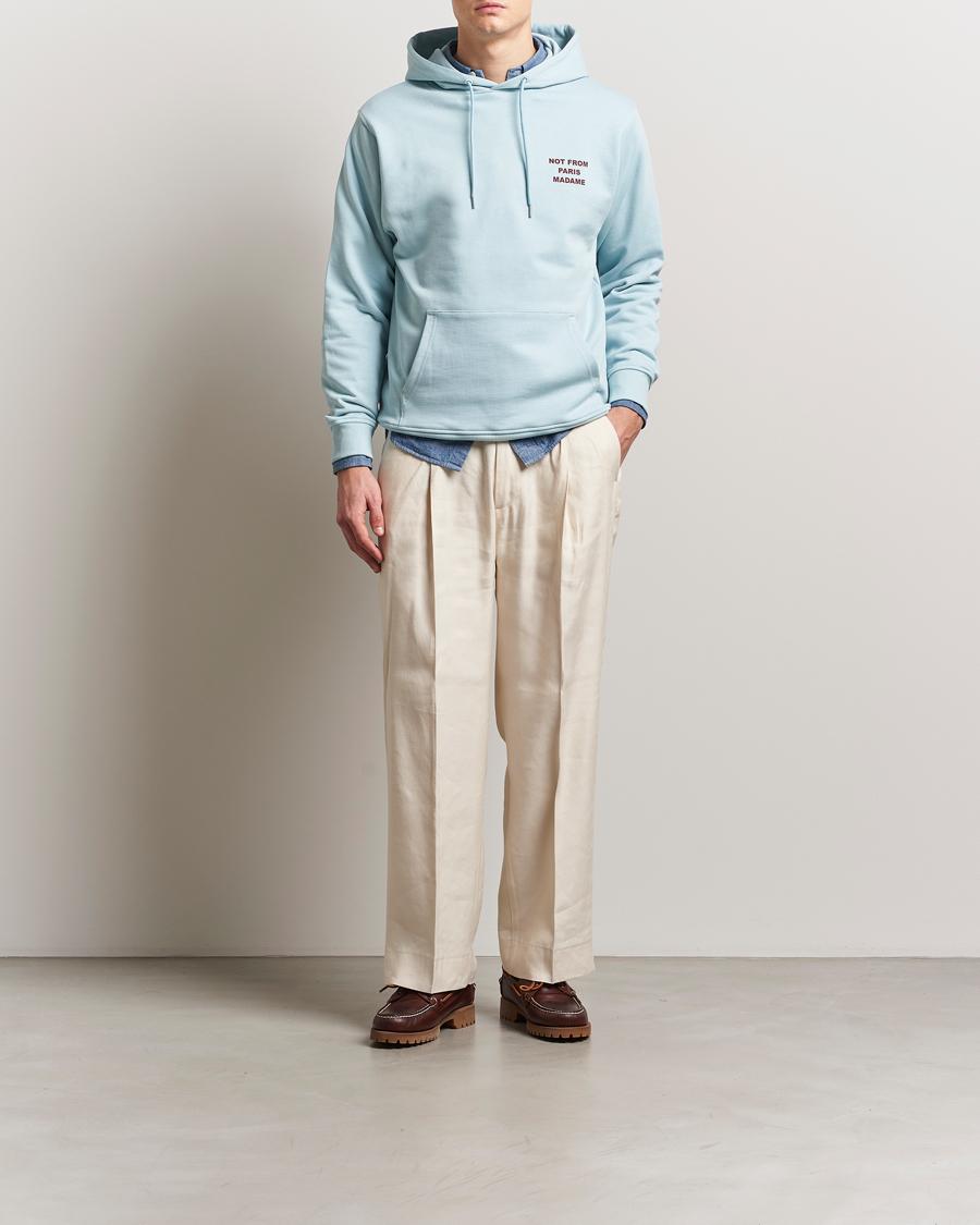 Hombres | Jerséis y prendas de punto | Drôle de Monsieur | Slogan Hoodie Light Blue