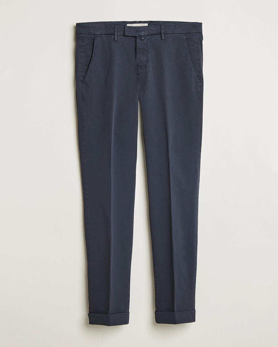 Hombres | Pantalones | Briglia 1949 | Slim Fit Cotton Chinos Navy