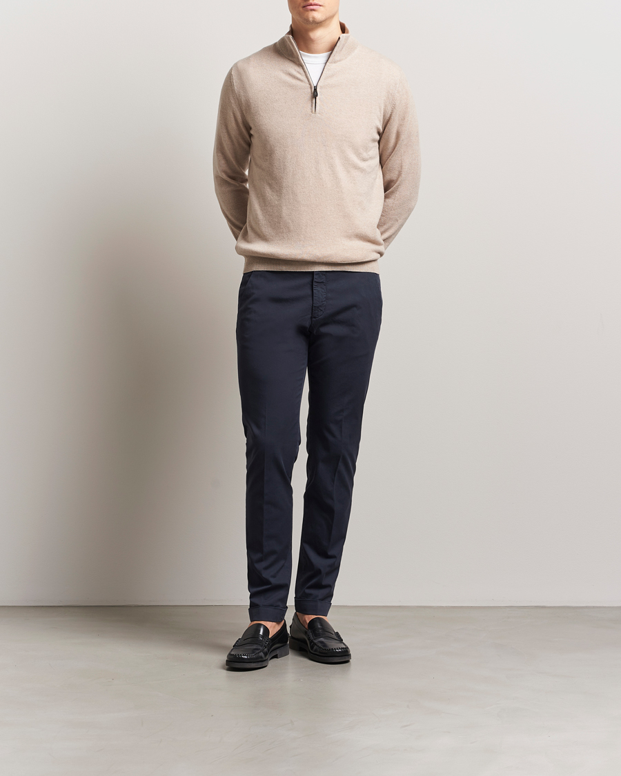Hombres | Pantalones | Briglia 1949 | Slim Fit Cotton Chinos Navy