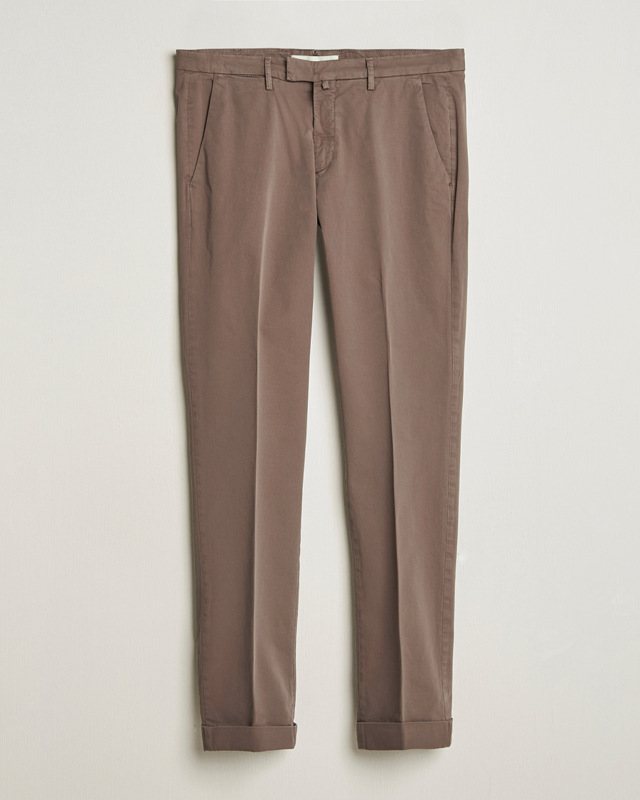 Hombres | Pantalones | Briglia 1949 | Slim Fit Cotton Chinos Brown