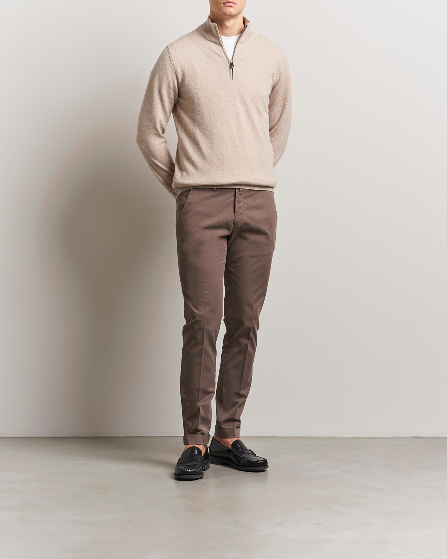 Hombres | Pantalones | Briglia 1949 | Slim Fit Cotton Chinos Brown