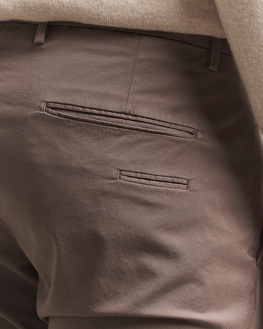 Hombres | Pantalones | Briglia 1949 | Slim Fit Cotton Chinos Brown