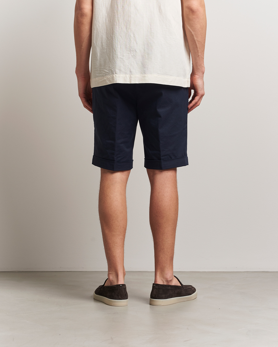 Hombres | Pantalones cortos | Briglia 1949 | Pleated Cotton Shorts Navy