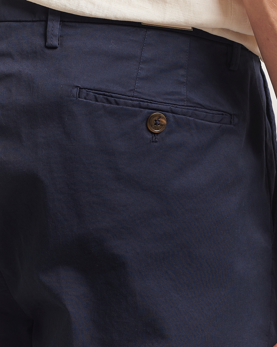 Hombres | Pantalones cortos | Briglia 1949 | Pleated Cotton Shorts Navy